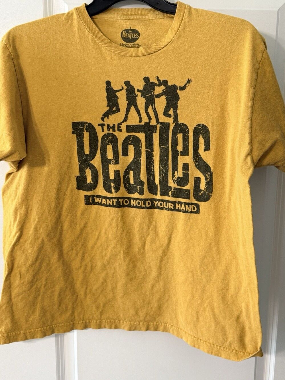 The Beatles T Shirt | I Want To Hold Your Hand | Men’s XL | Gold | 2015 Apple
